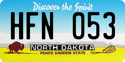 ND license plate HFN053