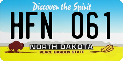 ND license plate HFN061
