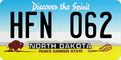 ND license plate HFN062