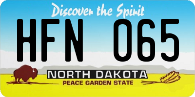 ND license plate HFN065