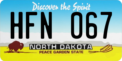 ND license plate HFN067