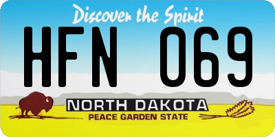 ND license plate HFN069