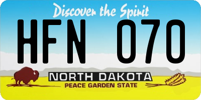 ND license plate HFN070