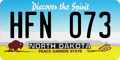 ND license plate HFN073