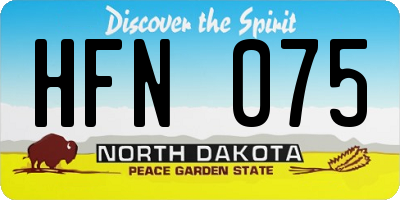 ND license plate HFN075