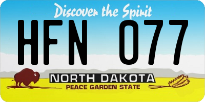 ND license plate HFN077