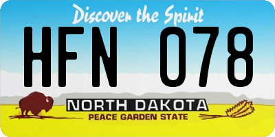 ND license plate HFN078