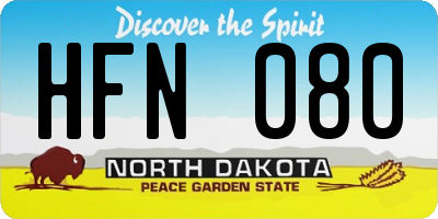 ND license plate HFN080