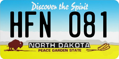 ND license plate HFN081