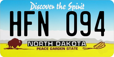 ND license plate HFN094