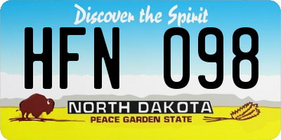 ND license plate HFN098