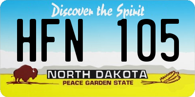 ND license plate HFN105
