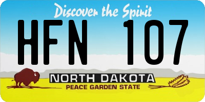 ND license plate HFN107