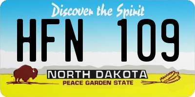 ND license plate HFN109