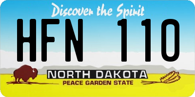 ND license plate HFN110