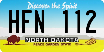 ND license plate HFN112