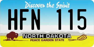 ND license plate HFN115