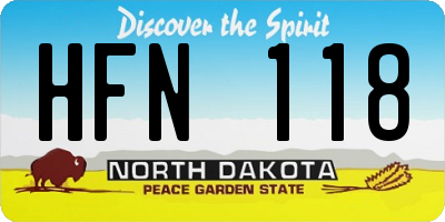 ND license plate HFN118