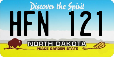 ND license plate HFN121