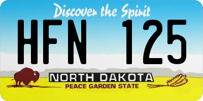 ND license plate HFN125