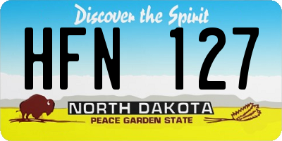 ND license plate HFN127