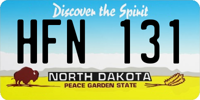 ND license plate HFN131