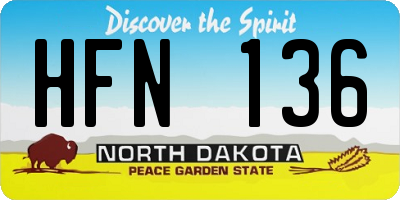 ND license plate HFN136