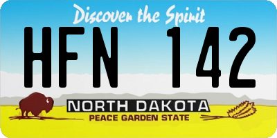 ND license plate HFN142