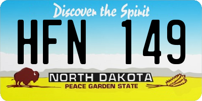 ND license plate HFN149