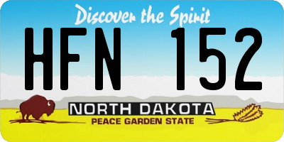 ND license plate HFN152
