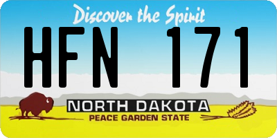 ND license plate HFN171