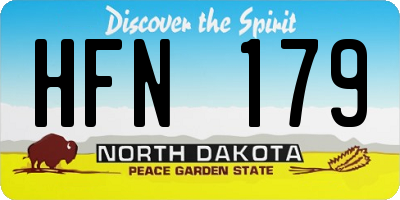 ND license plate HFN179