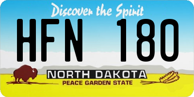 ND license plate HFN180