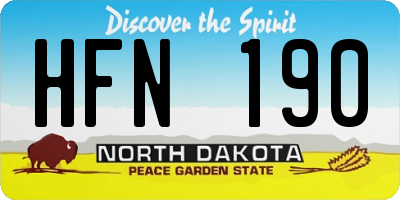 ND license plate HFN190