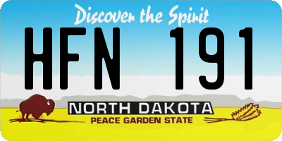 ND license plate HFN191