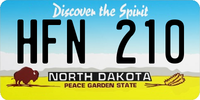 ND license plate HFN210