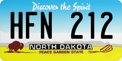 ND license plate HFN212