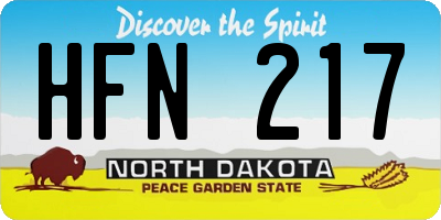 ND license plate HFN217