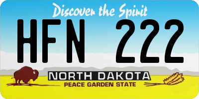 ND license plate HFN222
