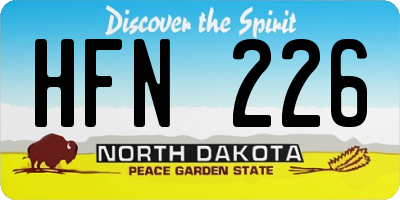 ND license plate HFN226