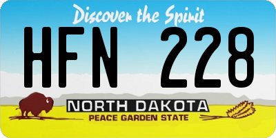 ND license plate HFN228