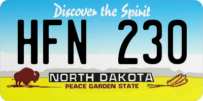 ND license plate HFN230