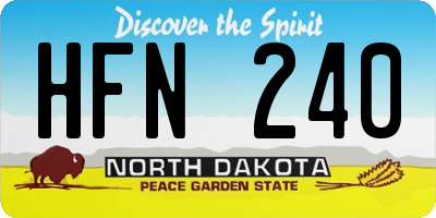 ND license plate HFN240