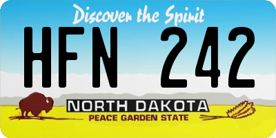 ND license plate HFN242