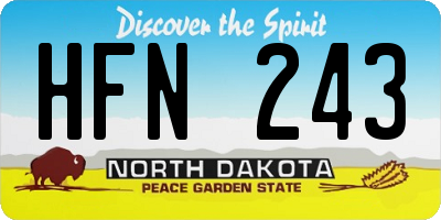 ND license plate HFN243