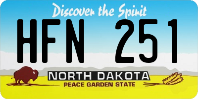 ND license plate HFN251