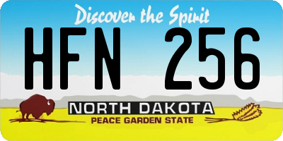 ND license plate HFN256