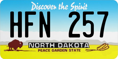 ND license plate HFN257