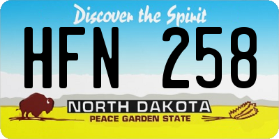 ND license plate HFN258