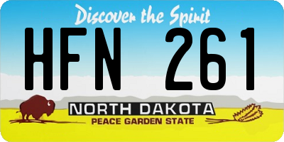 ND license plate HFN261